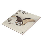 Scops Uil, Kersenbloesem en Maan Tegeltje (Zijkant)