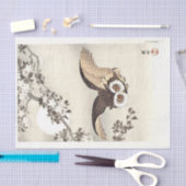 Scops Uil, Kersenbloesem en Maan Tissuepapier (Craft)