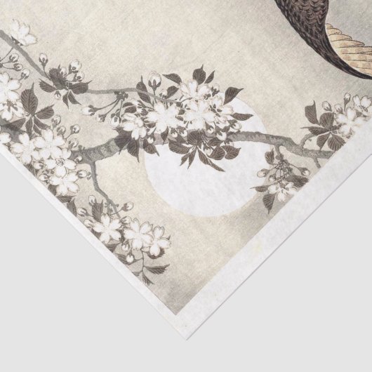 Scops Uil, Kersenbloesem en Maan Tissuepapier (Detail)