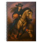 Scorching Fast Barrel Racing Team In Fall  Notitieboek (Voorkant)