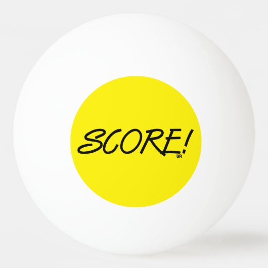Score 3-star yellow ping pong ball (Voorkant)