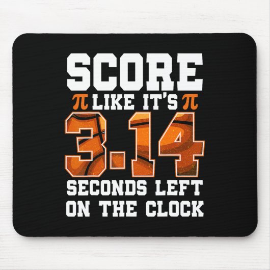 Score alsof het 3.14 Links PI Dag Leraren Basketba Muismat (Voorkant)