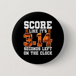 Score alsof het 3.14 Links PI Dag Leraren Basketba Ronde Button 5,7 Cm