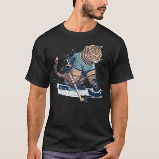 Score Big met de "Cats on Ice"-sleutel T-shirt (Voorkant)
