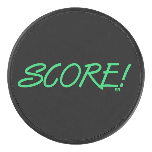 Score black hockey puck (Voorkant)