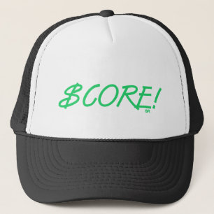 Score dollar teken grn zwarte witte schuim trucker pet