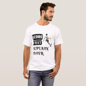 Score eerst, uitleg later voetbal t-shirt (Voorkant volledig)