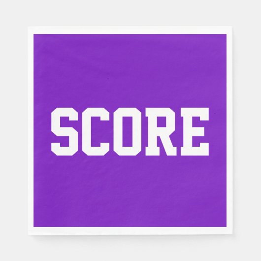 SCORE Fun Sporty White Athletic Text On Bright Red Servet (Voorkant)