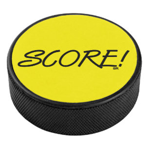 Score gele hockeypuck hockey puck
