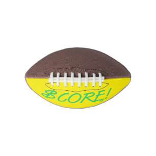 Score groene en gele dollarteken mini voetbal american football