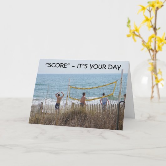 "SCORE" - HET IS UW *** VERJAARDAG *** KAART (Gele Bloem)