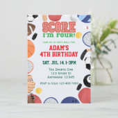 Score Ik Ben Vier, Sport 4e Verjaardag Kaart (Staand voorkant)
