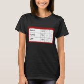 Score-kaart - minimaal t-shirt (Voorkant)