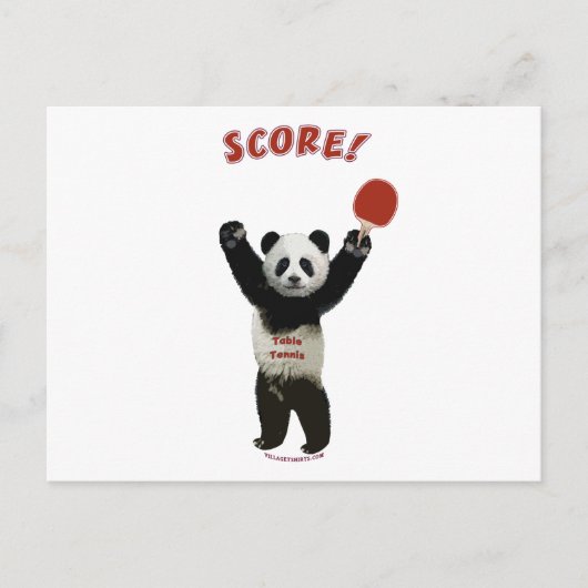 Score Panda Ping Pong Briefkaart (Voorkant)