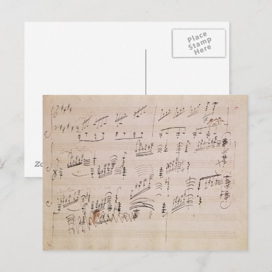 Score sheet van 'Moonlight Sonata' Briefkaart (Voorkant / Achterkant)