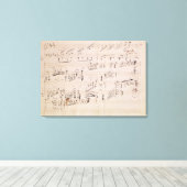 Score sheet van 'Moonlight Sonata' Canvas Afdruk (Insitu (Houten vloer))