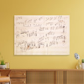 Score sheet van 'Moonlight Sonata' Canvas Afdruk (Insitu (Woonkamer))