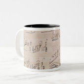 Score sheet van 'Moonlight Sonata' Tweekleurige Koffiemok (Voorkant links)