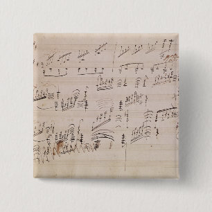 Score sheet van 'Moonlight Sonata' Vierkante Button 5,1 Cm