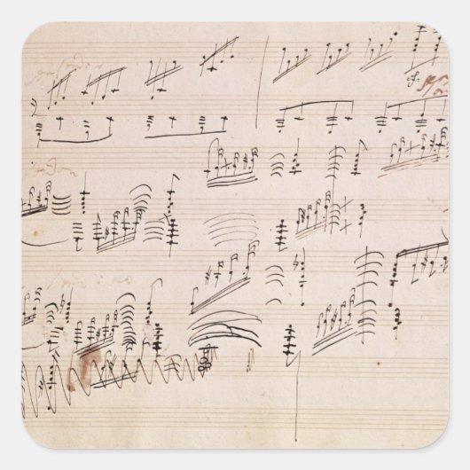 Score sheet van 'Moonlight Sonata' Vierkante Sticker (Voorkant)