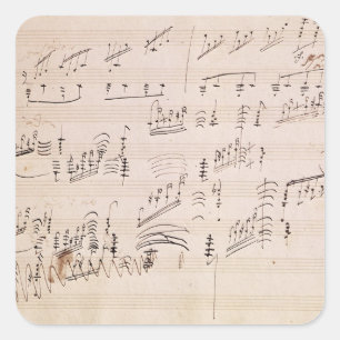 Score sheet van 'Moonlight Sonata' Vierkante Sticker