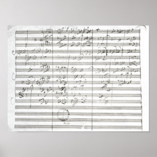 Score voor de 3de beweging van de 5de symfonie poster
