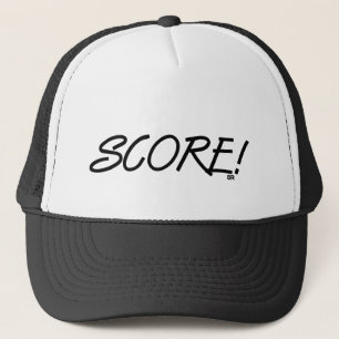 Score zwarte witte zwarte schuim trucker hoed pet