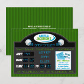 Scorebord baby shower Uitnodiging Football (Voorkant / Achterkant)