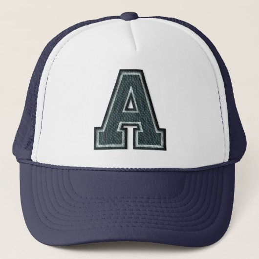 Scorebord van Blauwgroen letter "A" Trucker Pet (Voorkant)