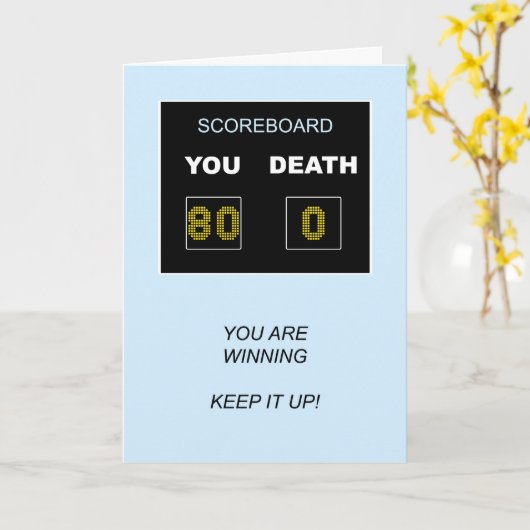 Scorebord voor 80ste verjaardag kaart (Gele Bloem)