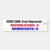 Scorecard Grote Depressies Bumpersticker (Voorkant)