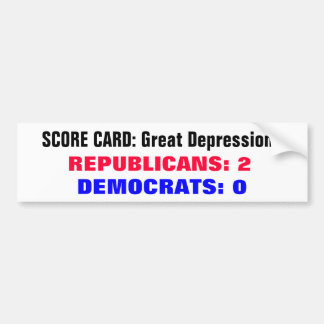 Scorecard Grote Depressies Bumpersticker