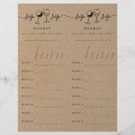 Scorecard voor de beoordeling van wijntests op Fau Briefhoofd