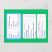 scorekaart briefkaart (Achterkant)