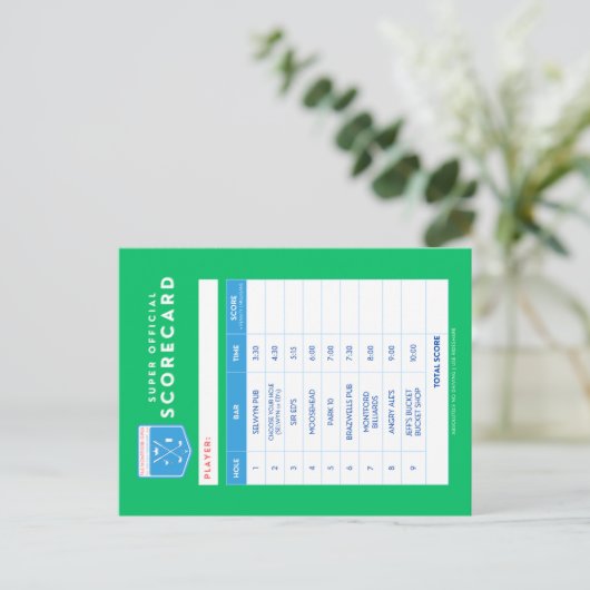 scorekaart briefkaart (Staand voorkant)