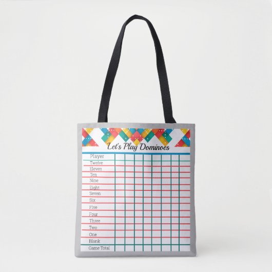 Scorepad "Laten we Dominoes spelen" Tote Bag (Voorkant)