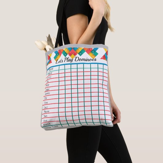 Scorepad "Laten we Dominoes spelen" Tote Bag (Dichtbij)