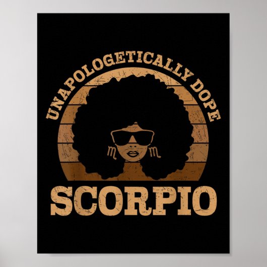 Scoro Queen Afro Hair Black Woman Zodiac Sign Poster (Voorkant)