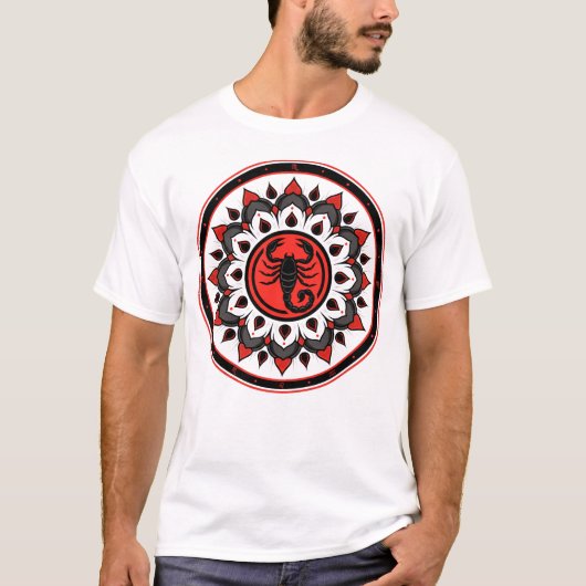 Scorpio 2026 Phoenix Zodiac Mandala – Power & Dept T-shirt (Voorkant)