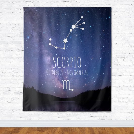 Scorpio | Aangepaste astrologie Tapestry Wandkleed