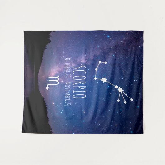Scorpio | Aangepaste astrologie Tapestry Wandkleed (Voorkant (horizontaal))