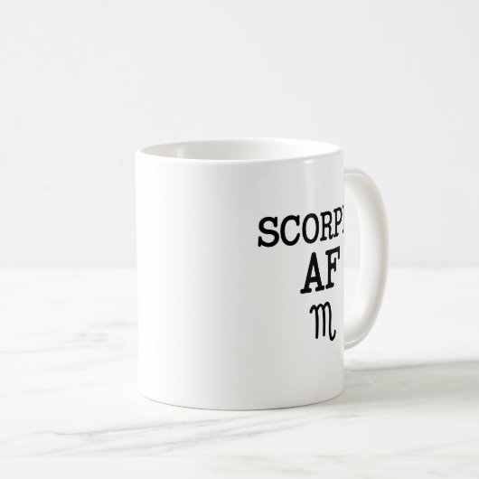 Scorpio AF grappige koffie mok Zodiac Gift (Voorkant rechts)