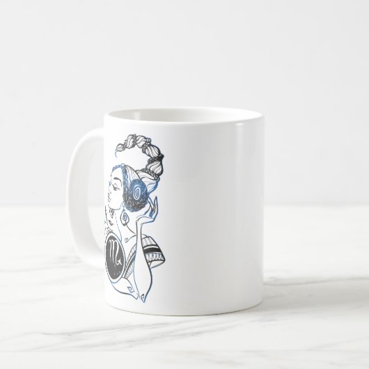 Scorpio Art Deco Lady Koffiemok (Voorkant links)