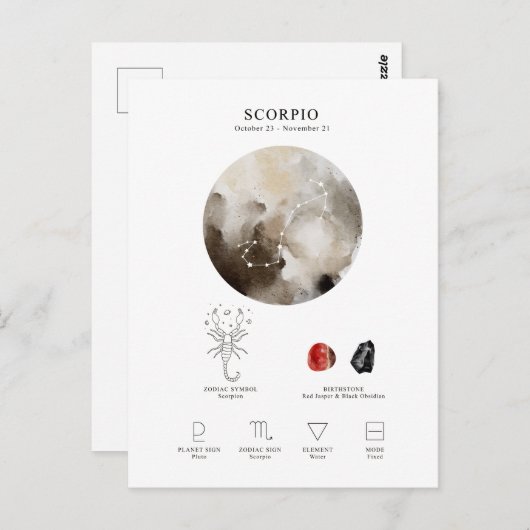 Scorpio Astrological Sign Briefkaart (Voorkant / Achterkant)