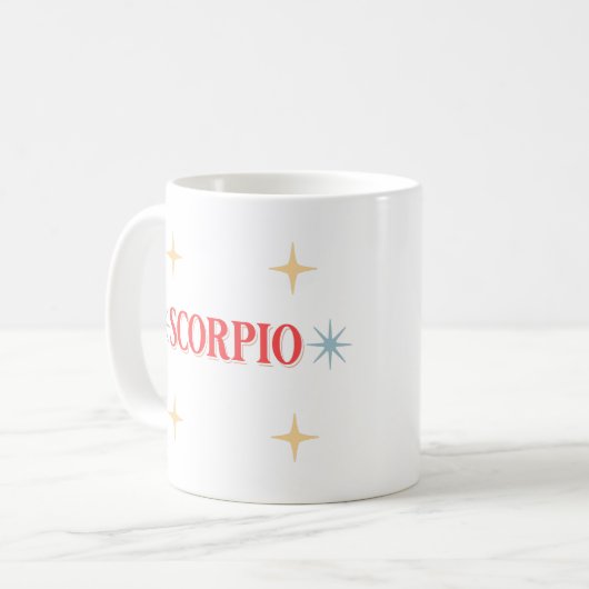Scorpio Astrological Sign Coffee Mok (Voorkant links)