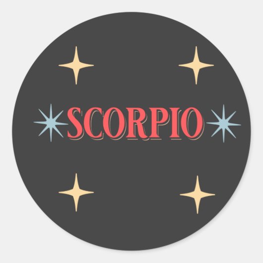 Scorpio Astrological Sign Ronde Sticker (Voorkant)