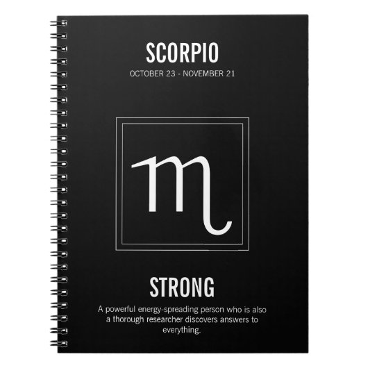 Scorpio Astrologie Notitieboek (Voorkant)