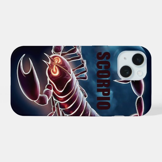 Scorpio astrologisch teken iPhone 15 case (Achterkant horizontaal)