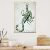 Scorpio Astrologische Tekening Poster (Keuken)