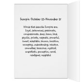 Scorpio Astrology Birthday Kaart okt 23-nov 21 (Binnen (Links))